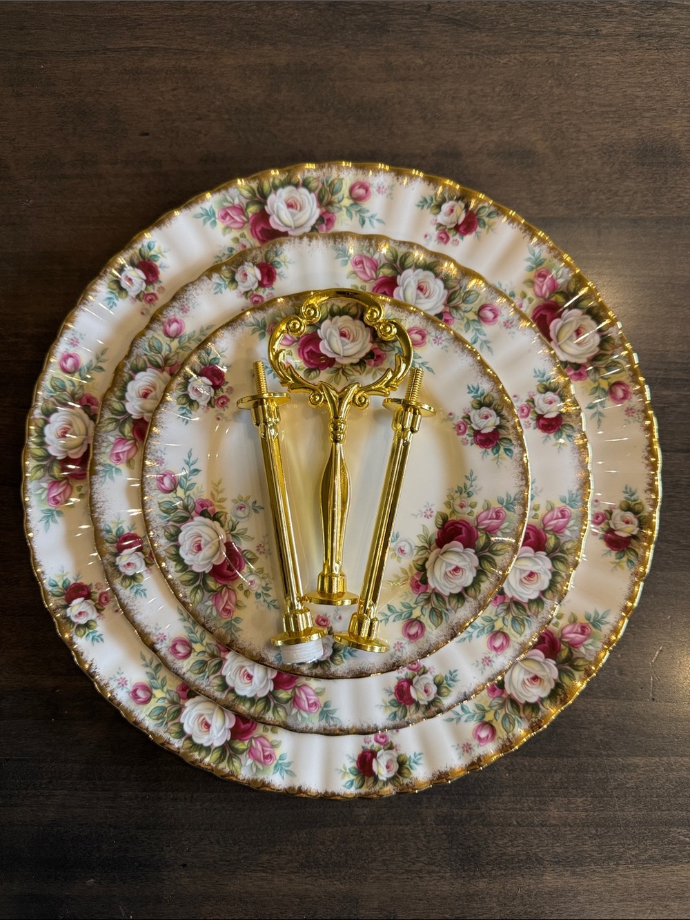 Royal Albert England Celebration 3-tier Dessert Cake Stand